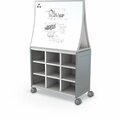 Mooreco Compass Cabinet Maxi H2 With Ogee Dry Erase Board Cool Grey 72.1in H x 42in W x 19.2in D B3A1B1E1B0
